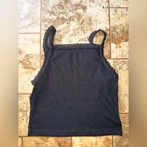 American Eagle Black Lace Detail Top